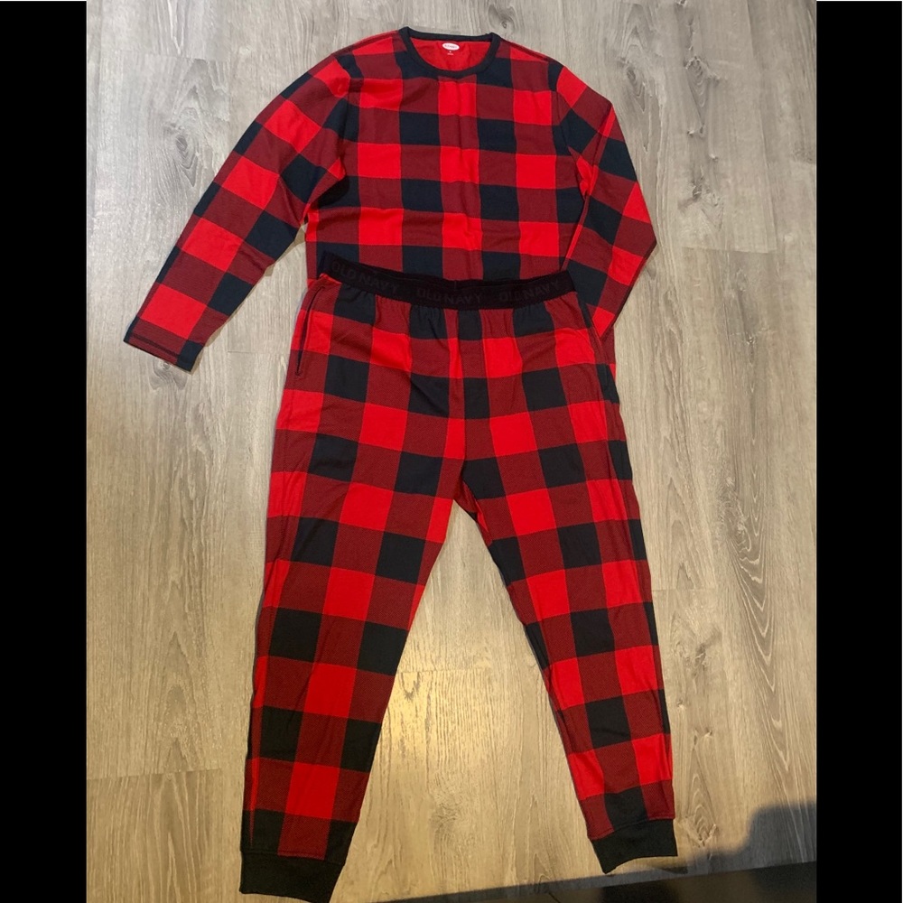 Patterned jersey pajama set for men